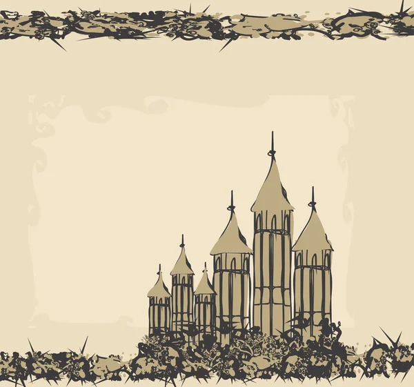 Illustration av slottet i retrostil — Stock vektor