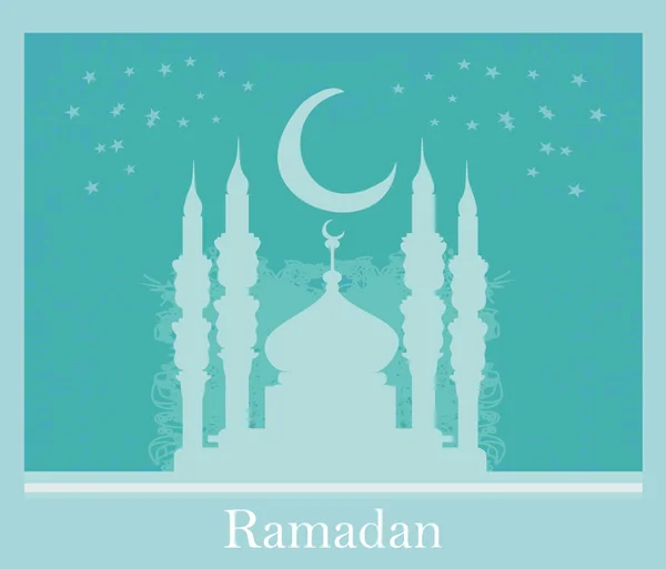 Fondo Ramadán - tarjeta vectorial silueta mezquita — Archivo Imágenes Vectoriales