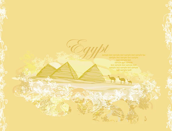 Old paper with pyramids giza — Stock Vector