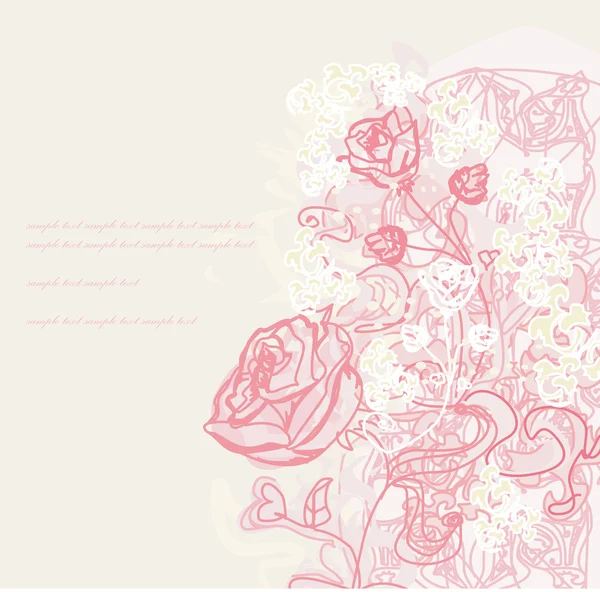 Romantic Flower Background — Stock Vector