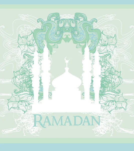 Ramadan Hintergrund - Moschee Silhouette Vektorkarte — Stockvektor