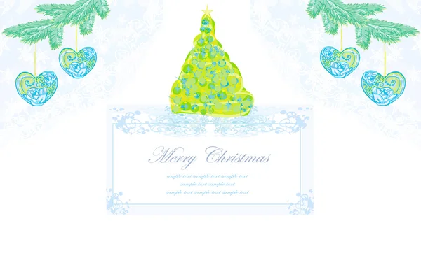 Resumen de la tarjeta del árbol de Navidad — Archivo Imágenes Vectoriales
