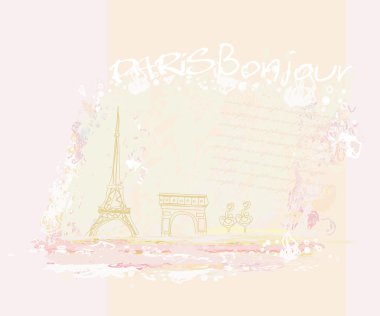 Eski moda Eiffel kartı