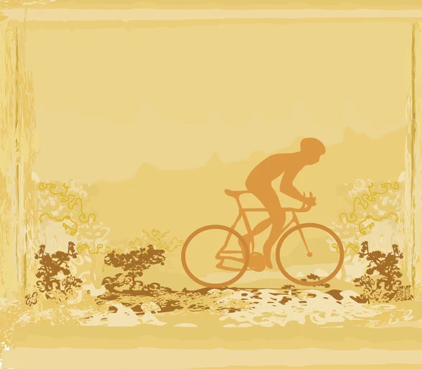 サイクリングのグランジ ポスター — ストックベクタ