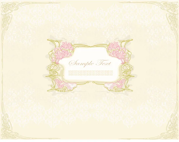 Vintage wedding card — Stock Vector