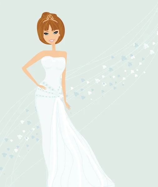 美丽的新娘卡 — 图库矢量图片