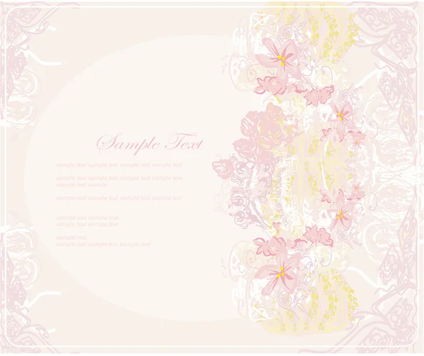 Cartão de convite floral —  Vetores de Stock