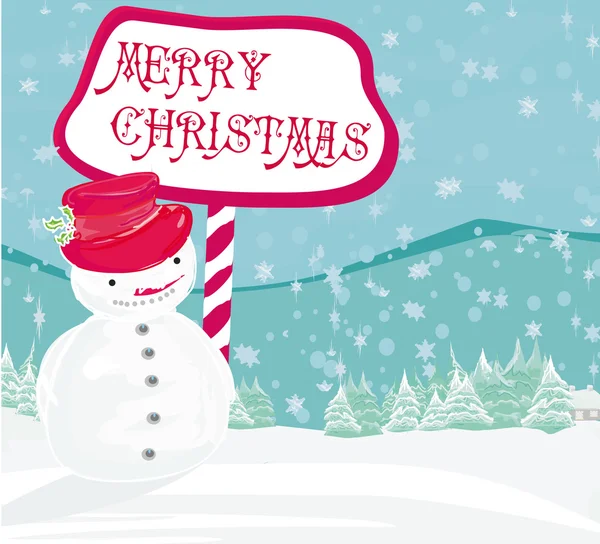 Happy snowman card — Wektor stockowy