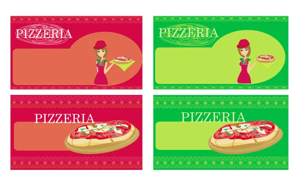Plantilla de menú de pizza conjunto — Archivo Imágenes Vectoriales