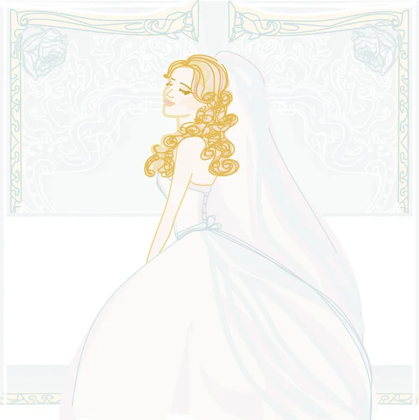 Beautiful bride card — Stock Vector