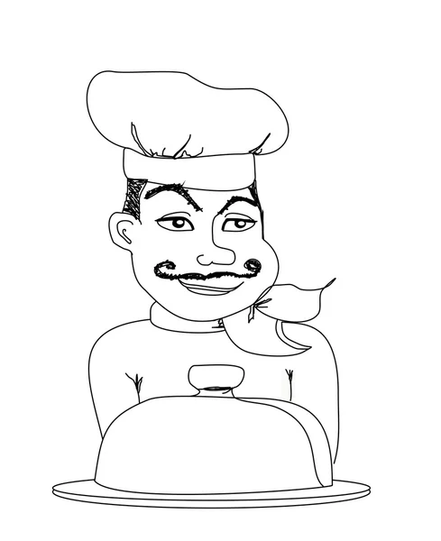 Chef cuisinier - doodle — Image vectorielle