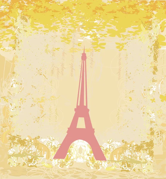 Vintage rétro Eiffel à Paris carte — Image vectorielle