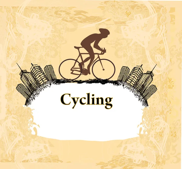 Ciclismo Grunge Poster vettore modello — Vettoriale Stock