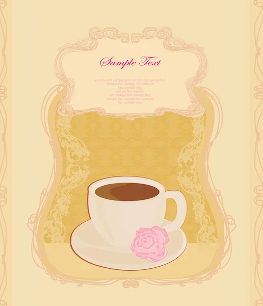 Tasse de café avec des éléments de design abstrait - arrière-plan grunge — Image vectorielle
