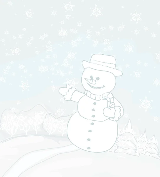 Счастливая карта снеговика — стоковый вектор