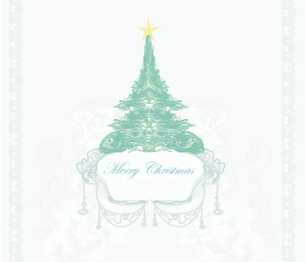 Astratto elegante grunge carta albero di Natale — Vettoriale Stock