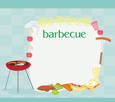 Barbecue Party Invitation with copy space clipart