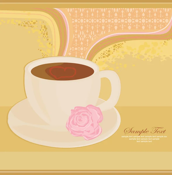 Tasse de café avec des éléments de design abstrait — Image vectorielle