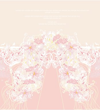 Çiçekli davetiye kartı