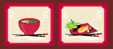 Template of sushi menu clipart