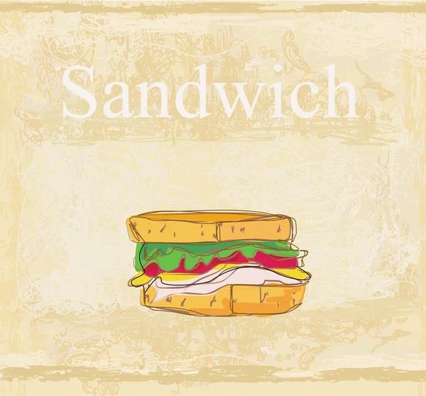 Horisontell grunge bakgrund med smörgås — Stock vektor