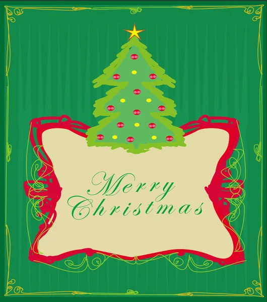 Resumen de la tarjeta del árbol de Navidad — Vector de stock