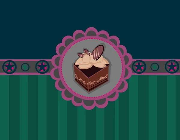Modèle de charme avec gâteau — Image vectorielle