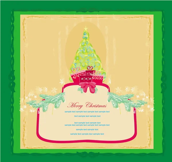 Soyut Noel ağacı kartı — Stok Vektör