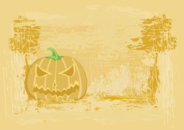 Citrouille halloween cassé sur fond grunge illustration vectorielle — Image vectorielle