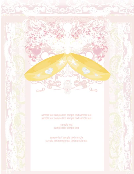 Tarjeta de invitación de boda con anillos — Archivo Imágenes Vectoriales