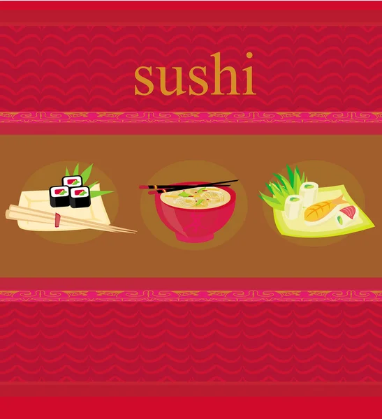 Vektorillustration des Sushi-Sets — Stockvektor
