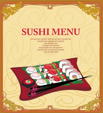 Template of traditional Japanese food menu clipart