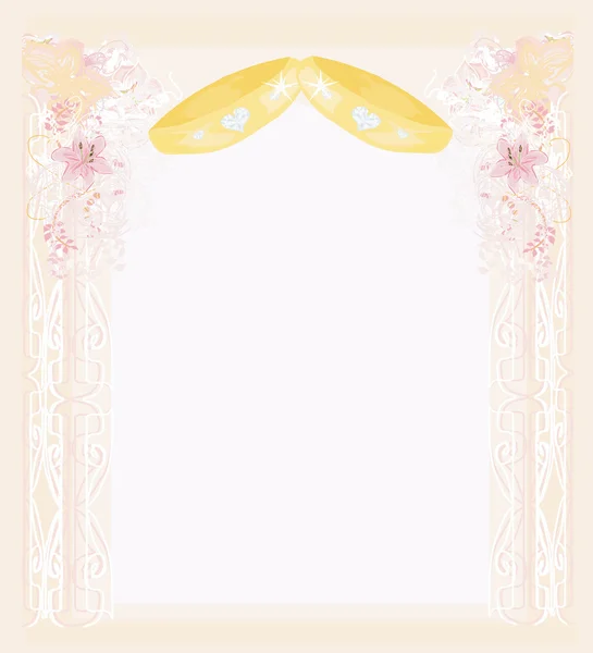 Carte d'invitation de mariage avec anneaux — Image vectorielle