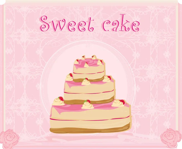 甜蜜的蛋糕。矢量插画 — 图库矢量图片