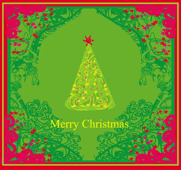 Resumen de la tarjeta del árbol de Navidad — Vector de stock