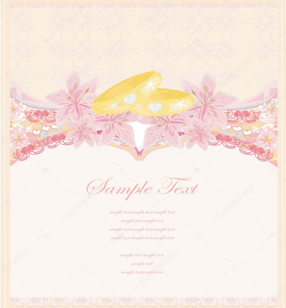 Wedding Invitation card with rings