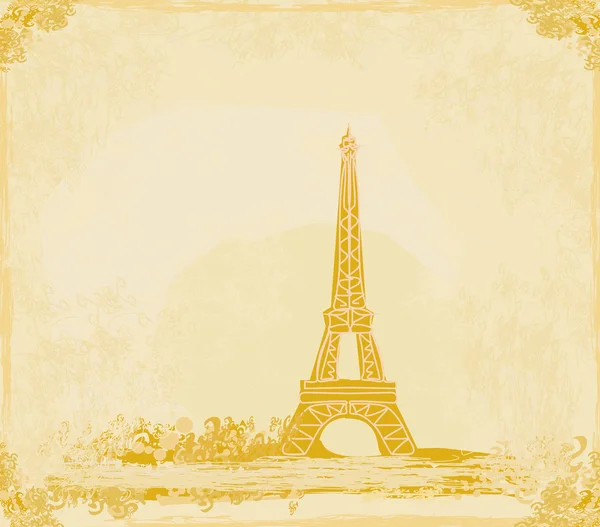 Tarjeta retro Eiffel vintage — Vector de stock