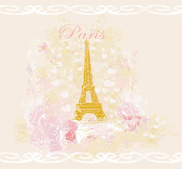 Ρετρό κάρτα Eiffel — Διανυσματικό Αρχείο