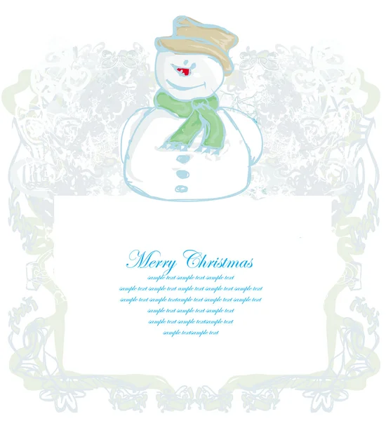 Boldog hóember kártya — Stock Vector