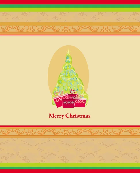 Αφηρημένη κάρτα χριστουγεννιάτικο δέντρο — Διανυσματικό Αρχείο