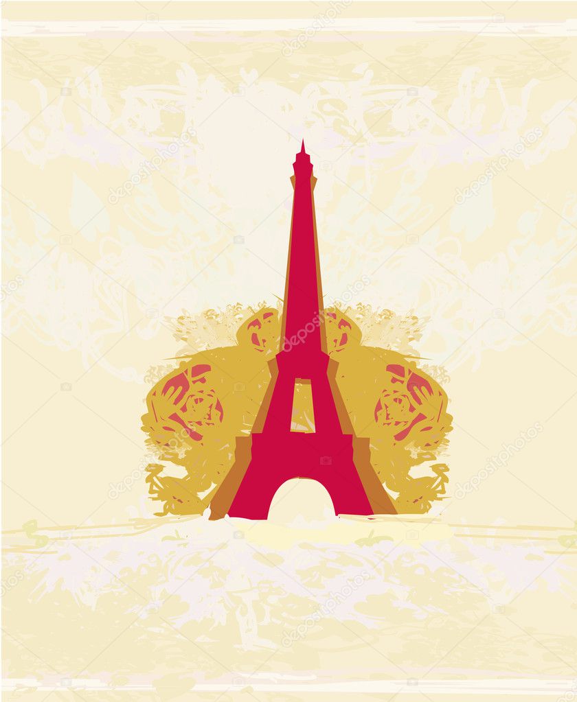 Vintage retro Eiffel card