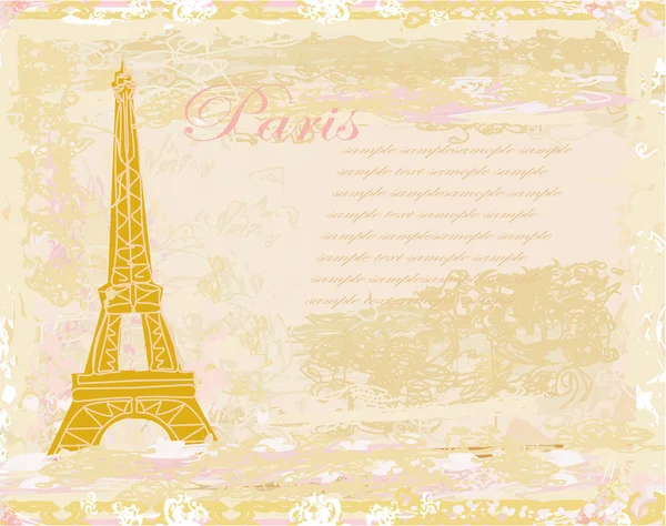 Eski moda Eiffel kartı — Stok Vektör