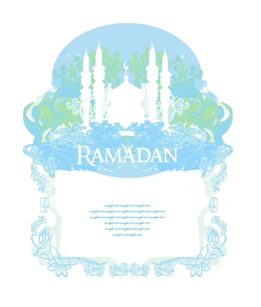 Ramadan achtergrond - moskee silhouet vector kaart — Stockvector