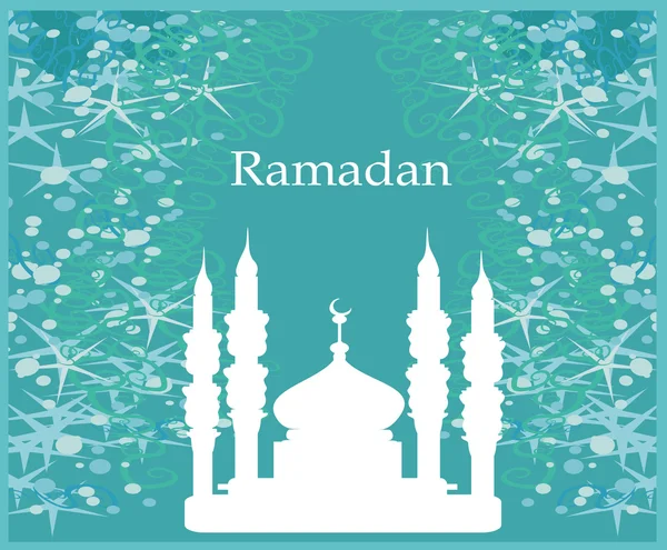 Fondo Ramadán - tarjeta vectorial silueta mezquita — Archivo Imágenes Vectoriales