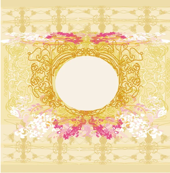 Grunge Frame Pour Félicitation Avec Fleurs - vecteur — Image vectorielle