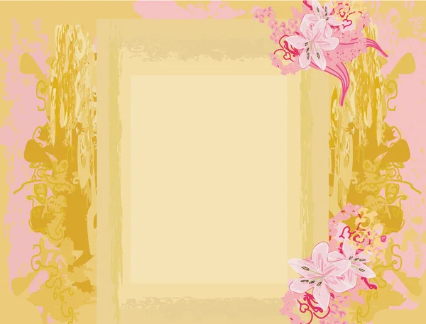 Quadro floral vintage abstrato com espaço para o seu texto — Vetor de Stock