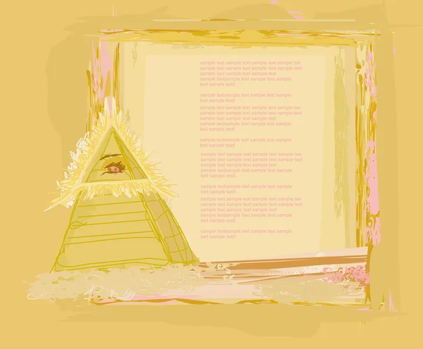Pyramide antique conception des yeux — Image vectorielle