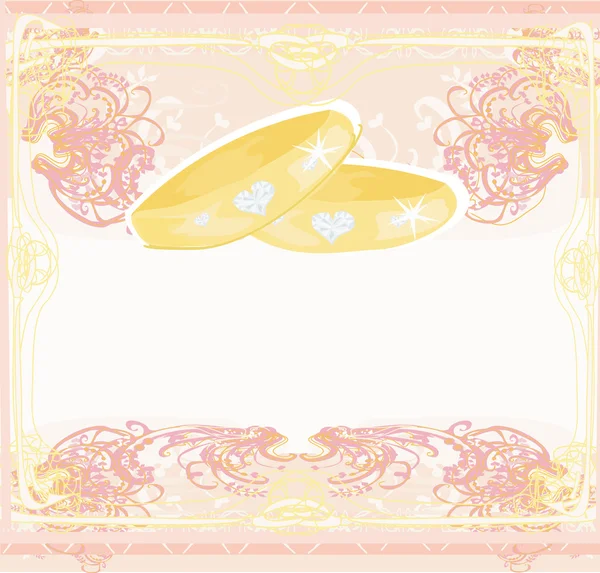 Hochzeitseinladungskarte mit Ringen — Stockvektor