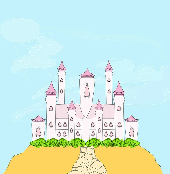 Zauberhafte Märchenprinzessin Schloss — Stockvektor