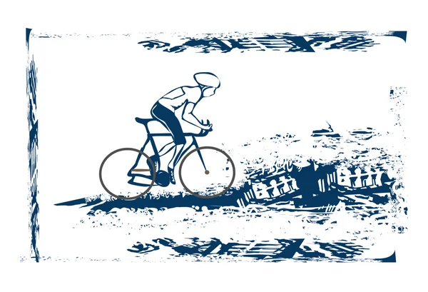 Cartaz de Grunge de Ciclismo — Vetor de Stock